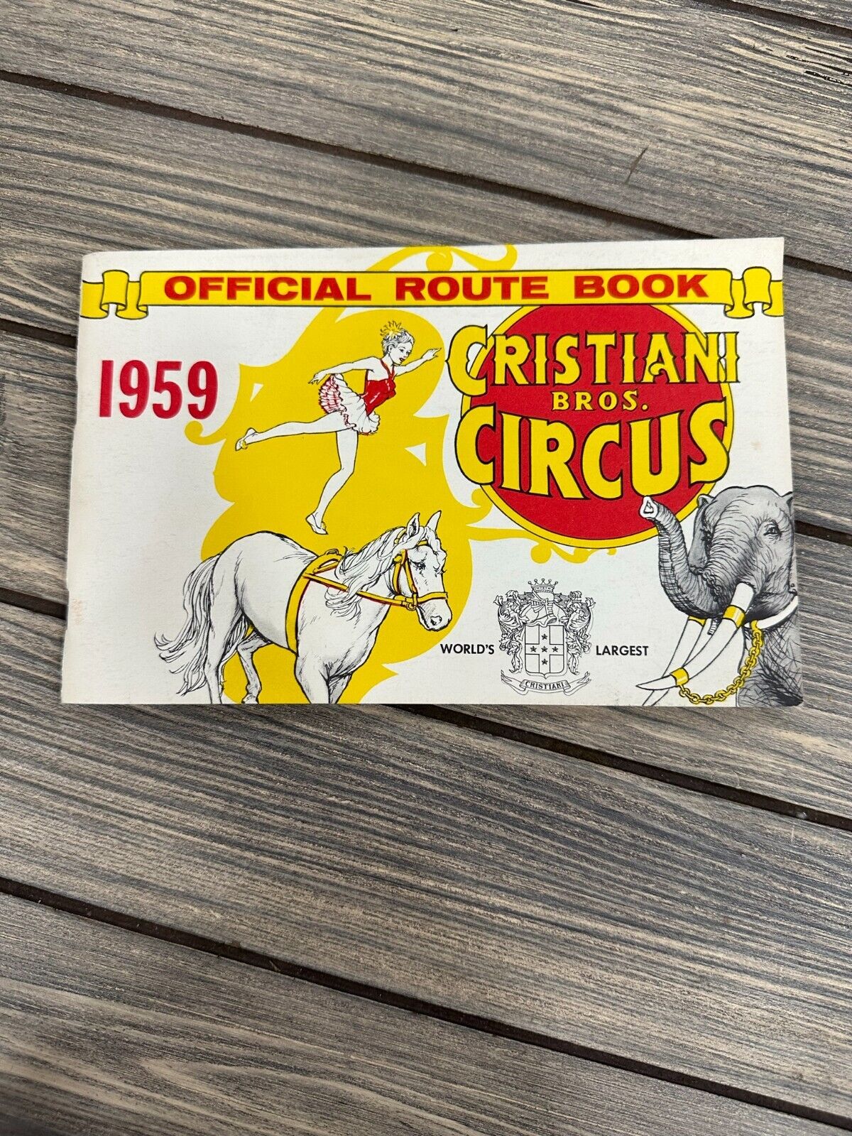 Vtg CRISTIANI BROS. CIRCUS 1959 RECORD AND ROUTE BOOK
