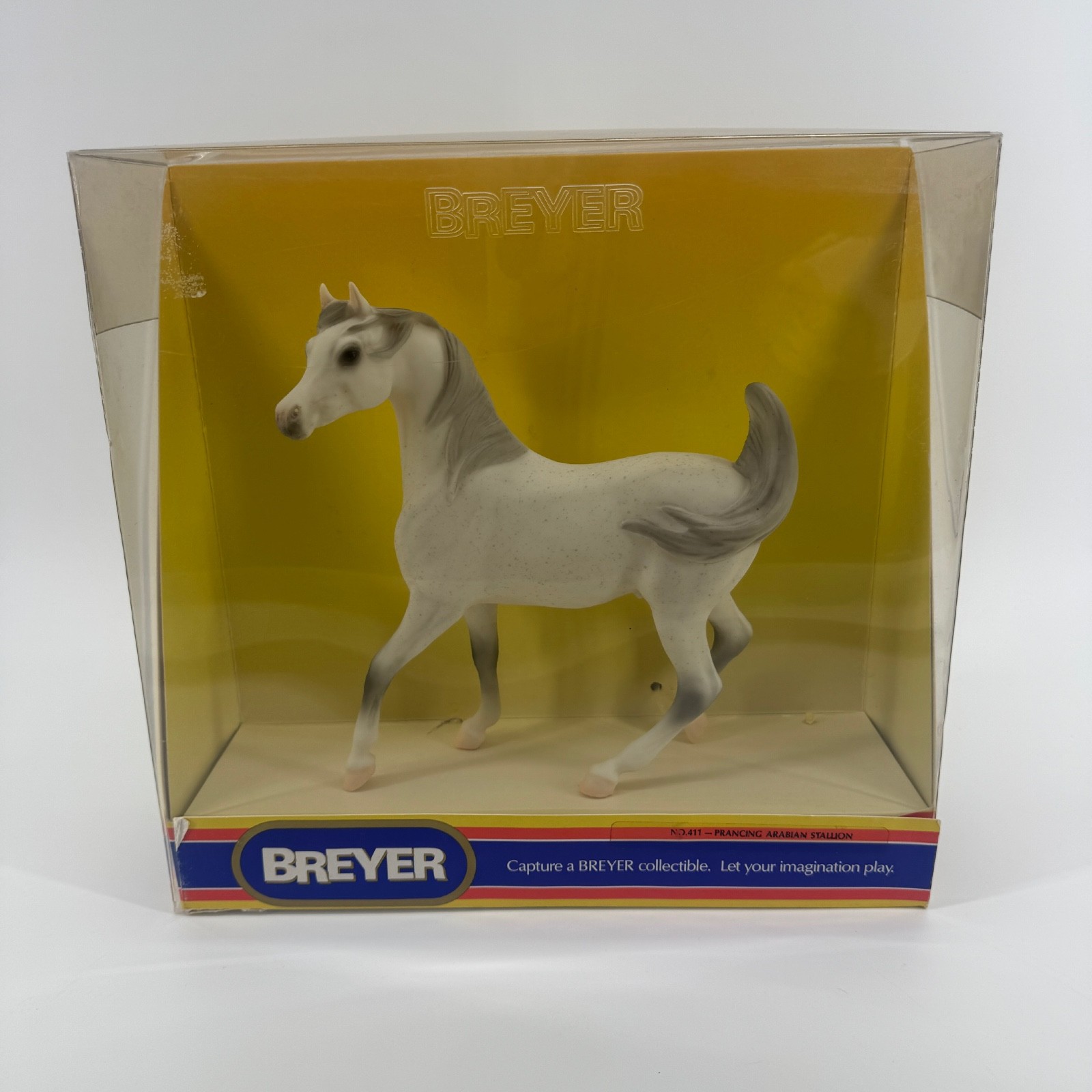 Breyer Horse #411 Prancing Arabian Stallion Flea-Bitten Grey 1988 Handpainted Breyer Horse #411 Prancing Arabian Stallion Flea-Bitten Grey 1988 Handpainted