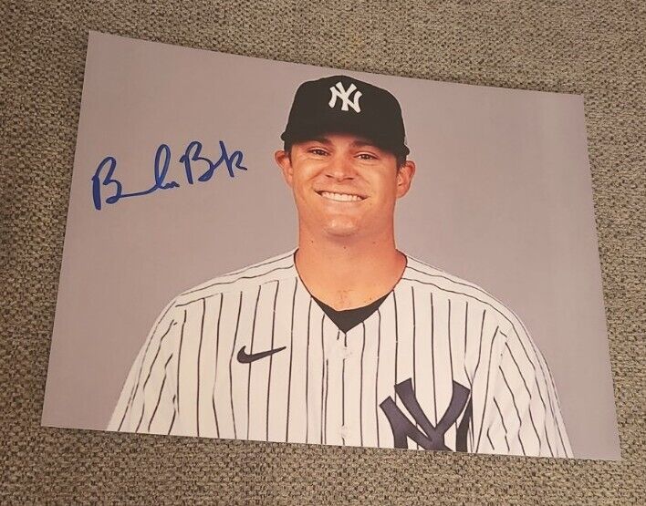 BRENDAN BECK SIGNED 8X10 PHOTO NEW YORK YANKEES PITCHING PROSPT W/COA+PROOF WOW 