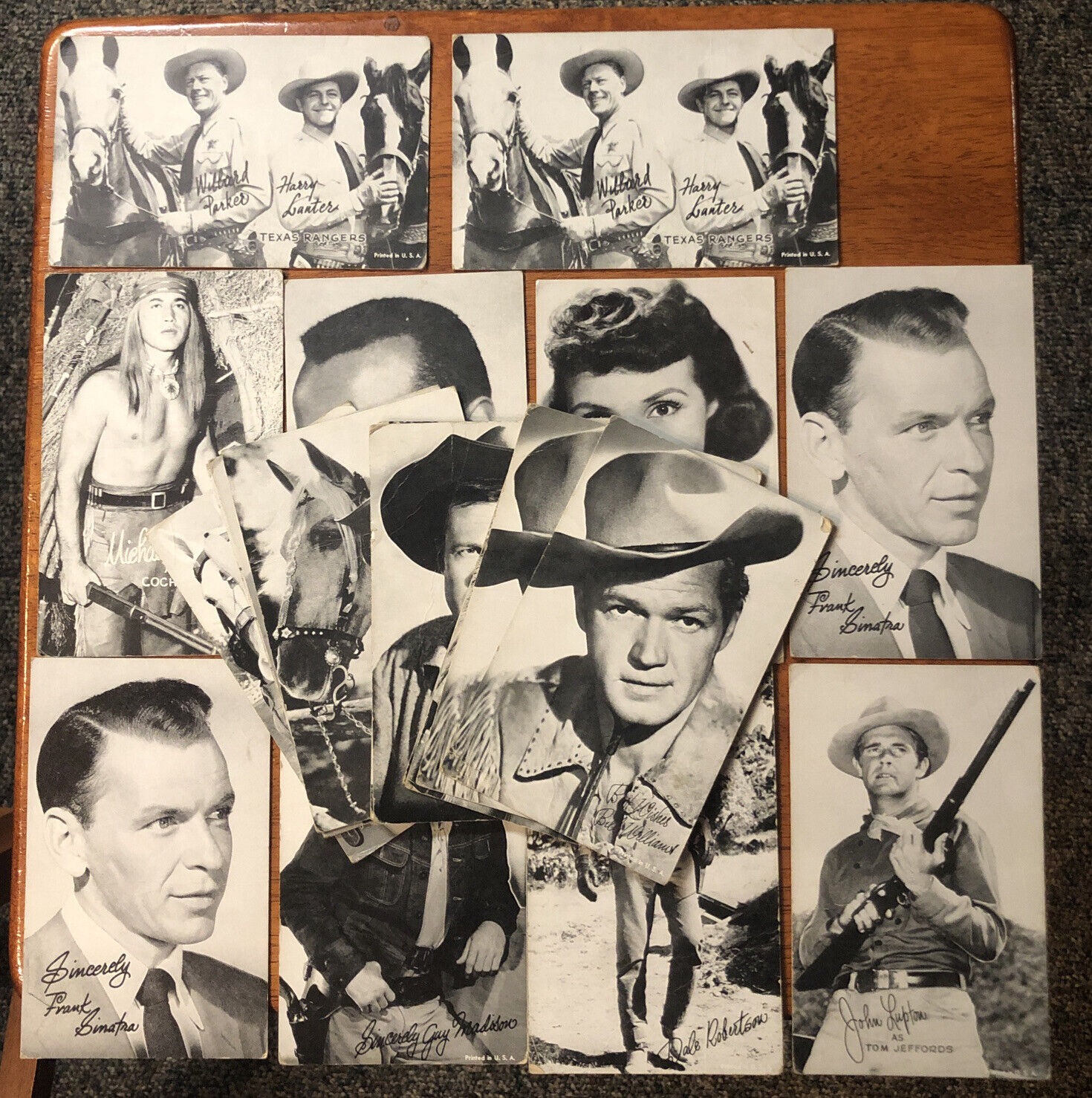 RARE 1940'S-50's Exhibit Card Lot X 20 Lone Ranger, Frank Sinatra ,Cochise,etc