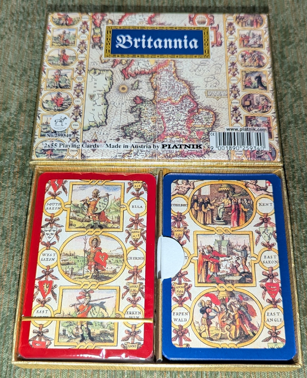 Vintage Britannia Britain Map Country Piatnik Playing Cards Two Decks