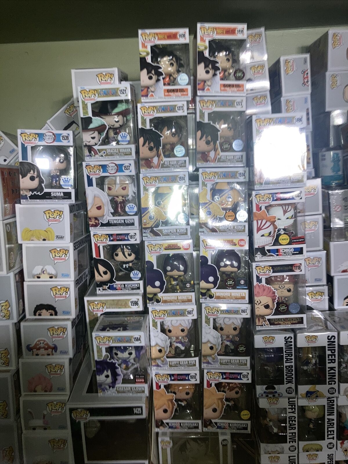 Anime Funko Pop Lot of 20- 8 Chases-One Piece- DBZ- Demon Slayer- Bleach & MORE