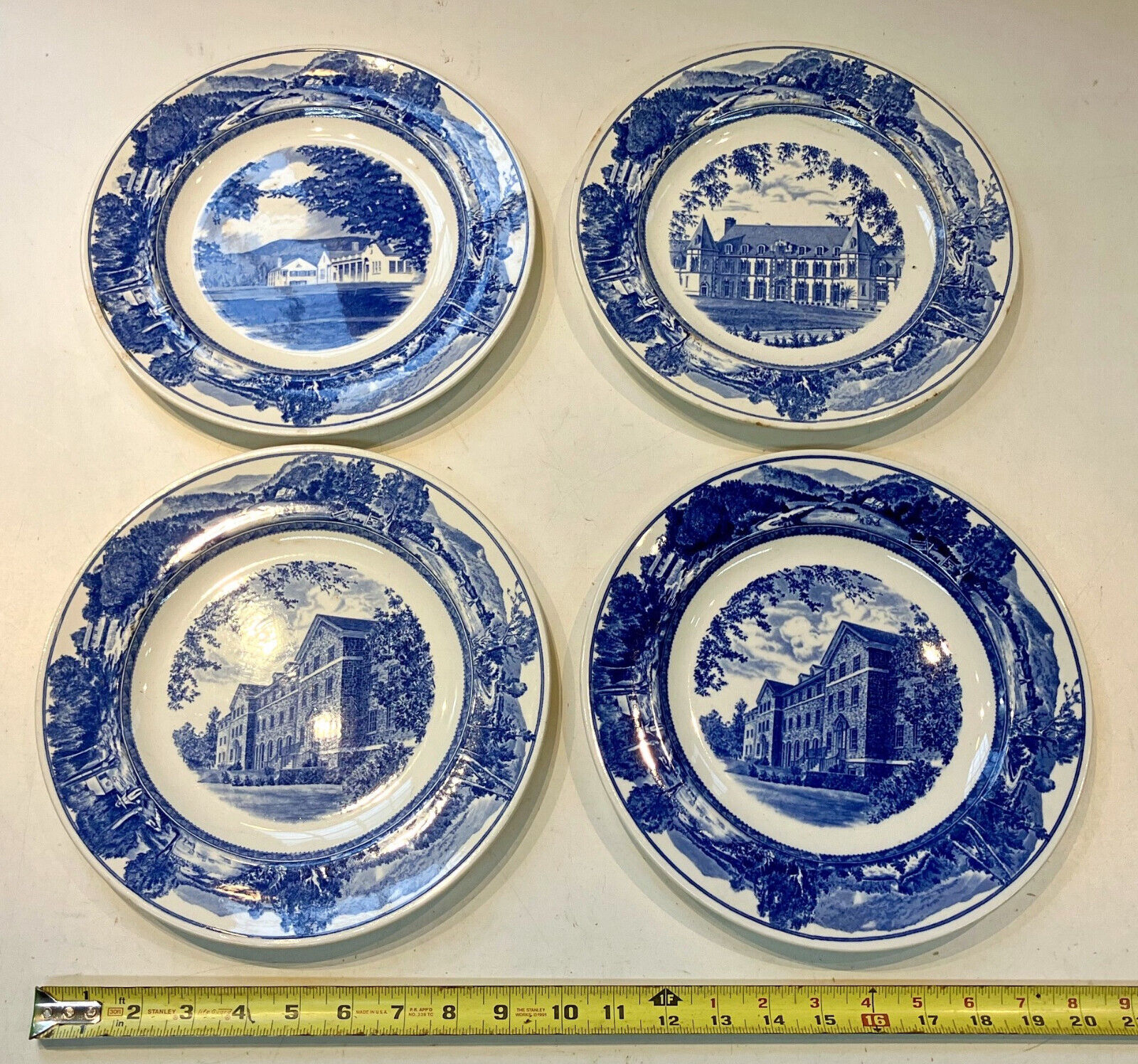 lot of 4 PLATES MIDDLEBURY COLLEGE VT chateau BREAD LOAF forest hall WEDGWOOD
