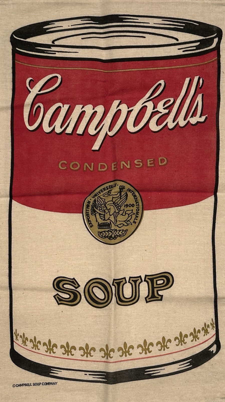 CAMPBELLS SOUP CAN POP ART ANDY WARHOL POPULARIZED CANVAS BAG NOS RARE