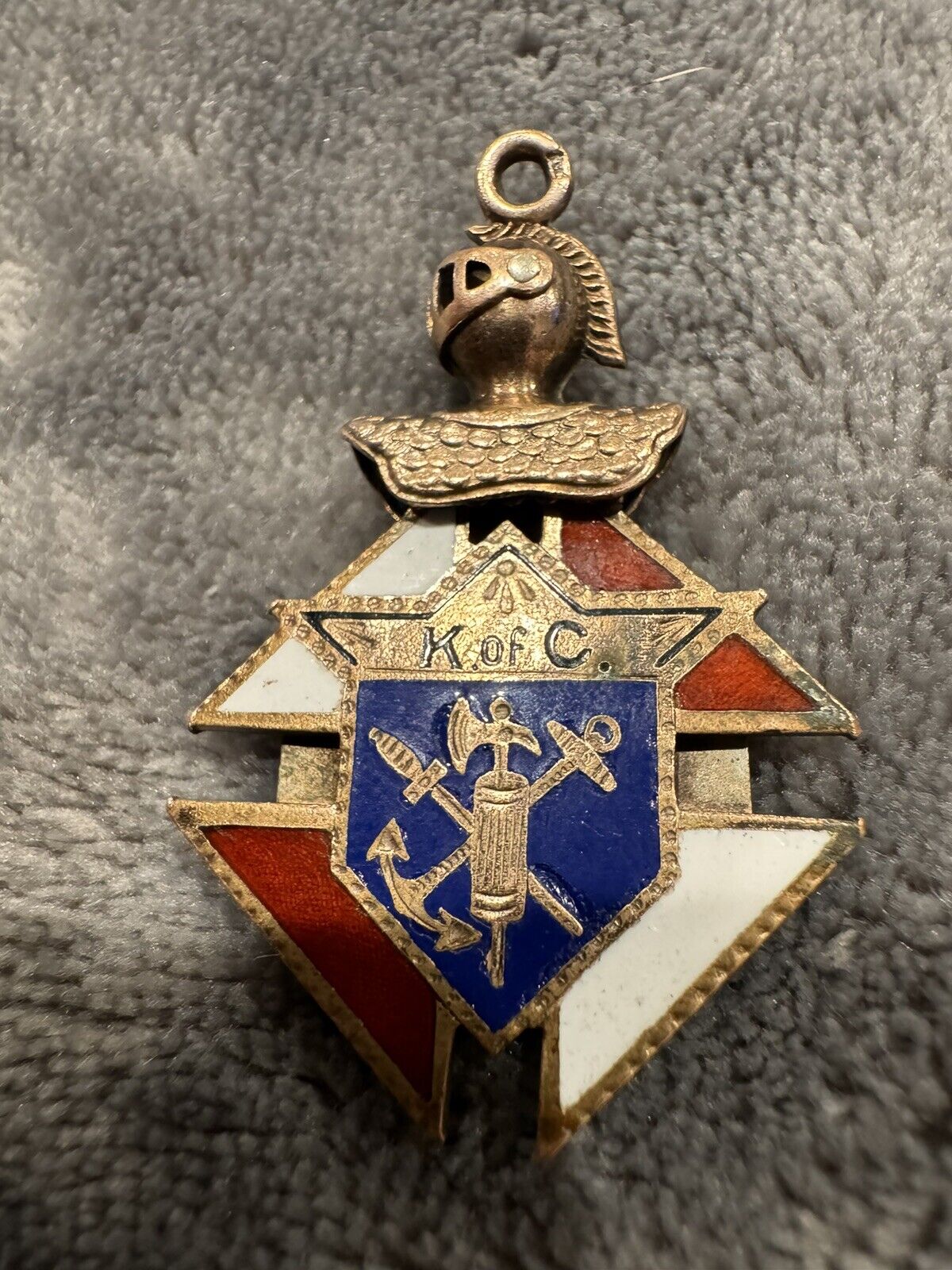Rare Double Sided Antique Knights Of Columbus Fob / Pendant