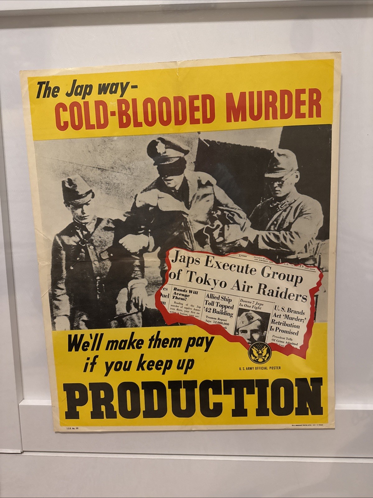 WWII US Army Official Poster Jap Cold Blooded Murder WWII US Army Official Poster Jap Cold Blooded Murder
