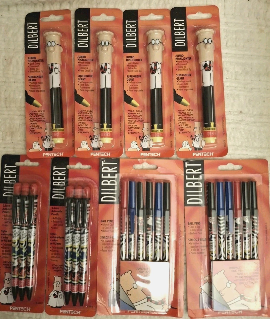 DILBERT PENTECH CARTOON PENCILS, PENS, HIGHLIGHTERS NOS LOT 