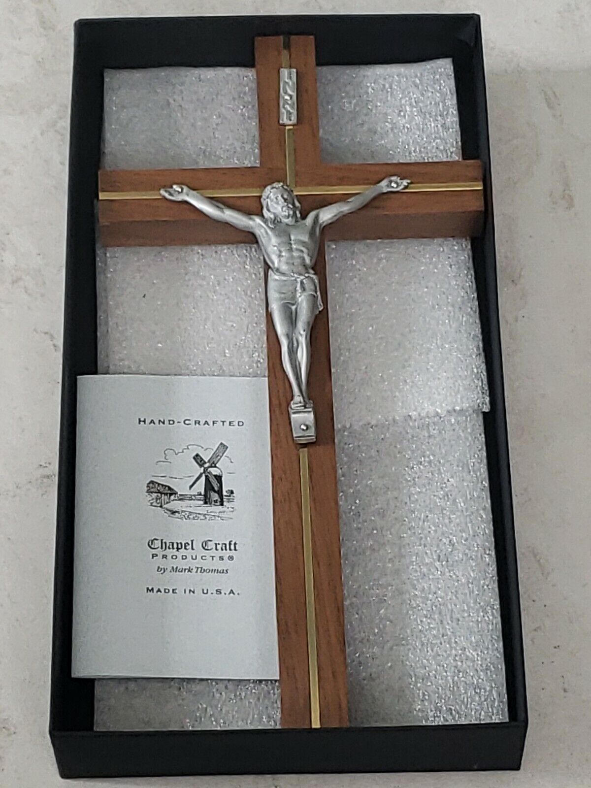 Chapel Craft Gold Silver and Resin Casket Crucifix CC2127-LS-12 by Mark Thomas