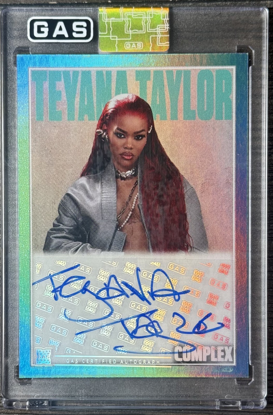 Teyana Taylor 2026 GAS Trading Cards x Complex Cover Teal Foil Autograph 13/13 Teyana Taylor 2026 GAS Trading Cards x Complex Cover Teal Foil Autograph 13/13