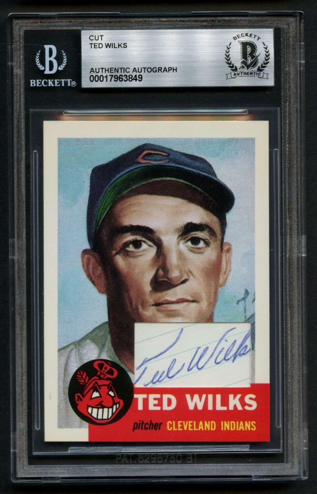 Ted Wilks d1989 signed auto Custom Cut 1991 Topps Archives 1953 Card BAS Slab