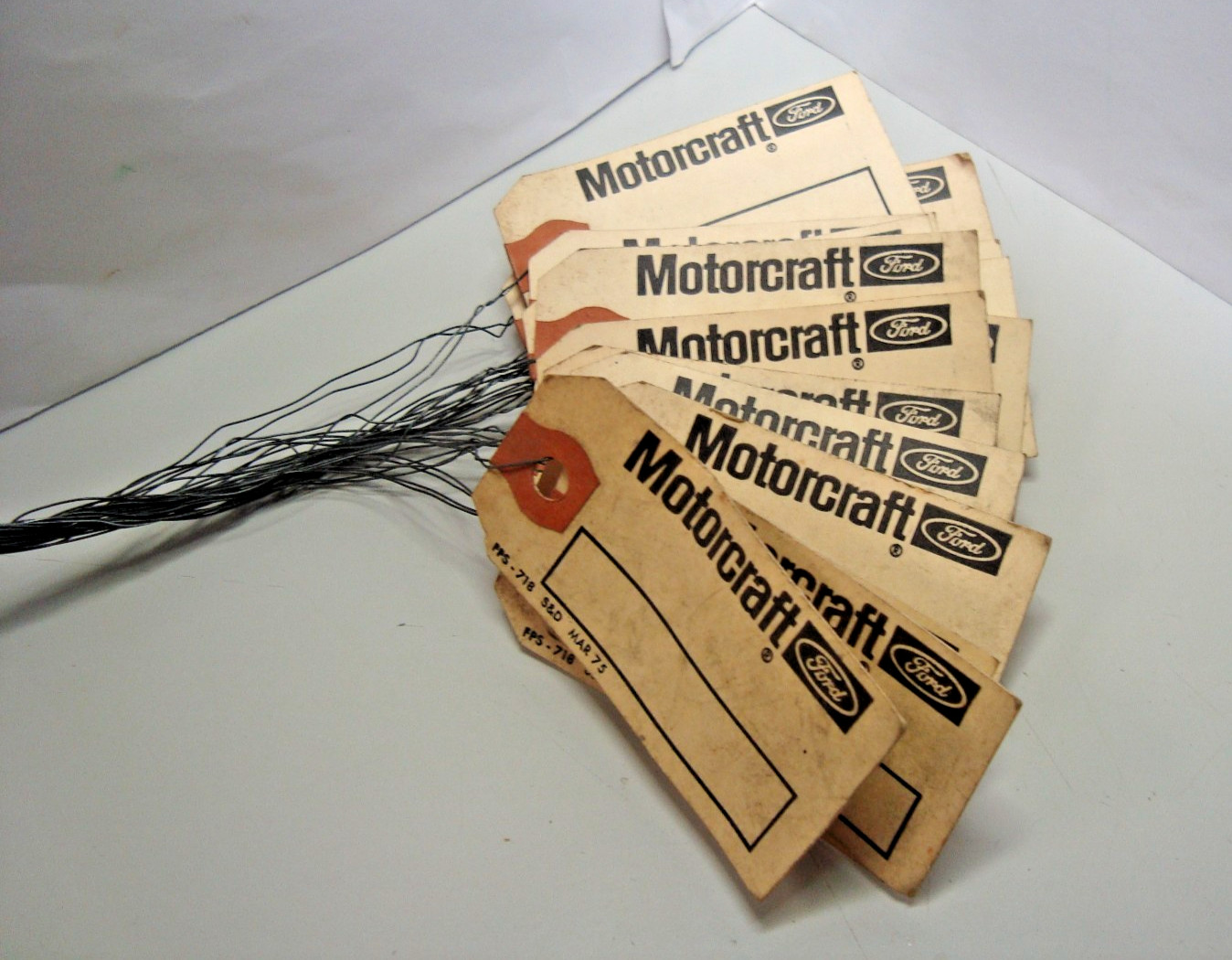 Lot of 18, Vintage Motorcraft Ford Parts Tags, MAR 75, Manila with Wire (1377c) Lot of 18, Vintage Motorcraft Ford Parts Tags, MAR 75, Manila with Wire (1377c)