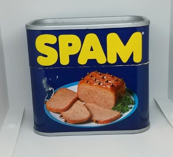 Vintage Hong Kong Spam Meat Lidded Paper Label Plastic Container RARE