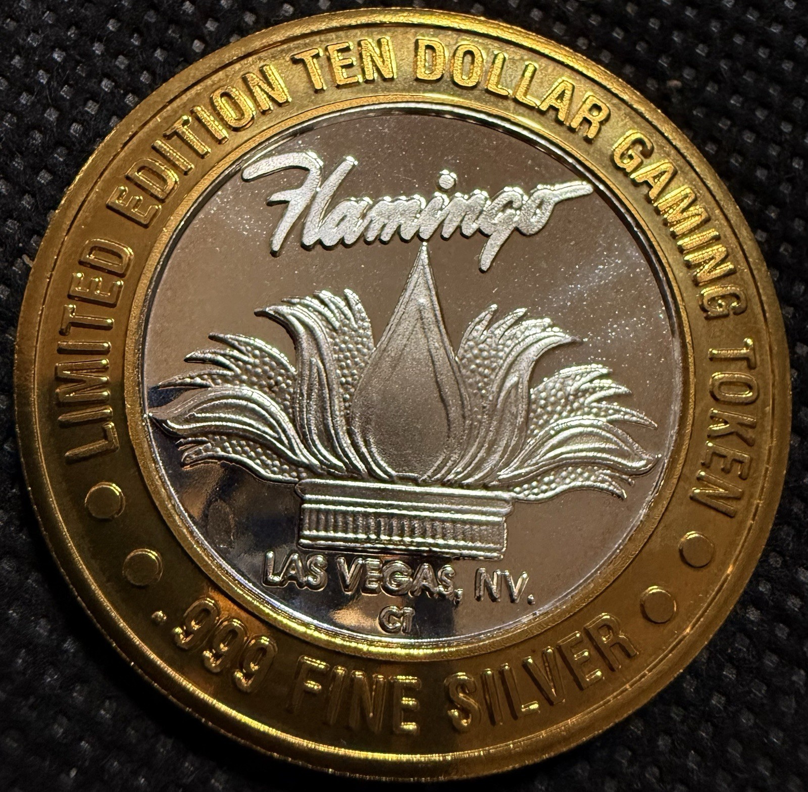 FLAMINGO HILTON HOTEL & CASINO RARE Limited Edition 999% .6 Oz Pure Silver Strke
