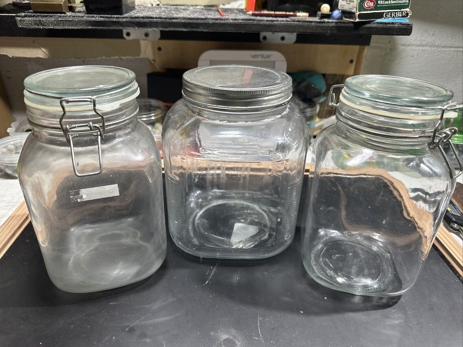 3 Vintage Glass Jars