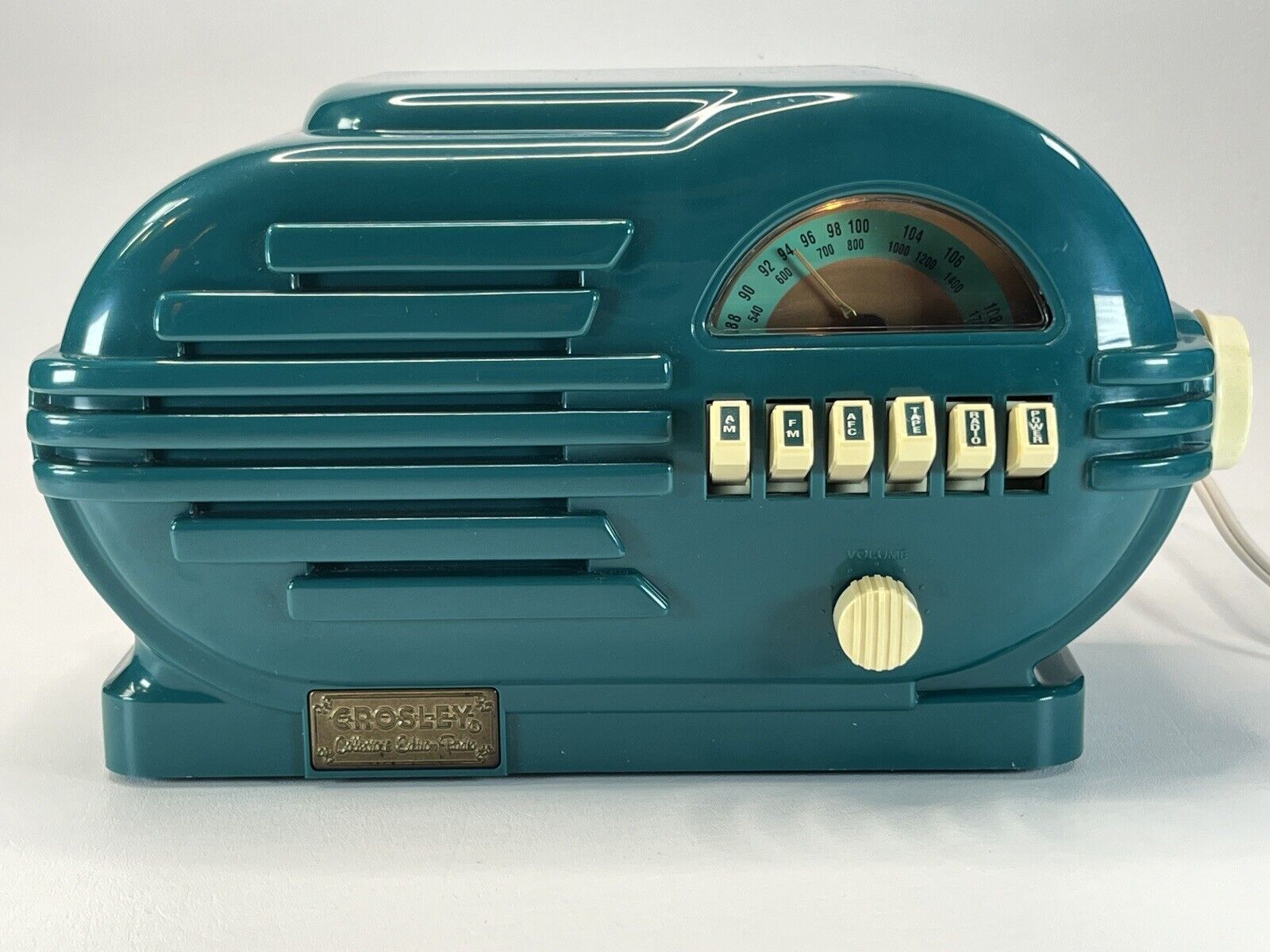*Works* Crosley CR-3 Collector's Edition AM/FM Radio Cassette Player Blue Green