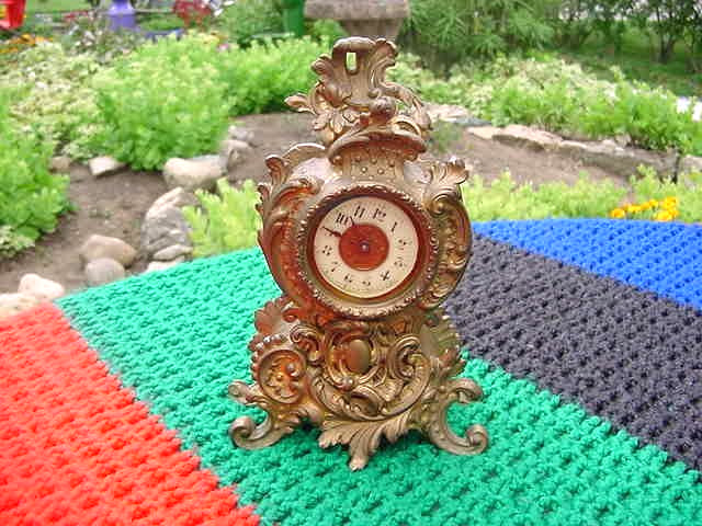 ANTIQUE FRENCH VICTORIAN ART NOUVEAU ROCOCO ORNATE METAL ANSONIA CLOCK PAT 1892 ANTIQUE FRENCH VICTORIAN ART NOUVEAU ROCOCO ORNATE METAL ANSONIA CLOCK PAT 1892