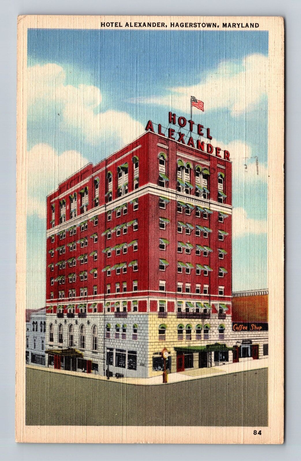 Hagerstown MD-Maryland, Hotel Alexander, Advertising Antique Vintage Postcard