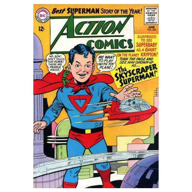 Action Comics (1938 series) #325 in Very Good minus condition. DC comics [k&