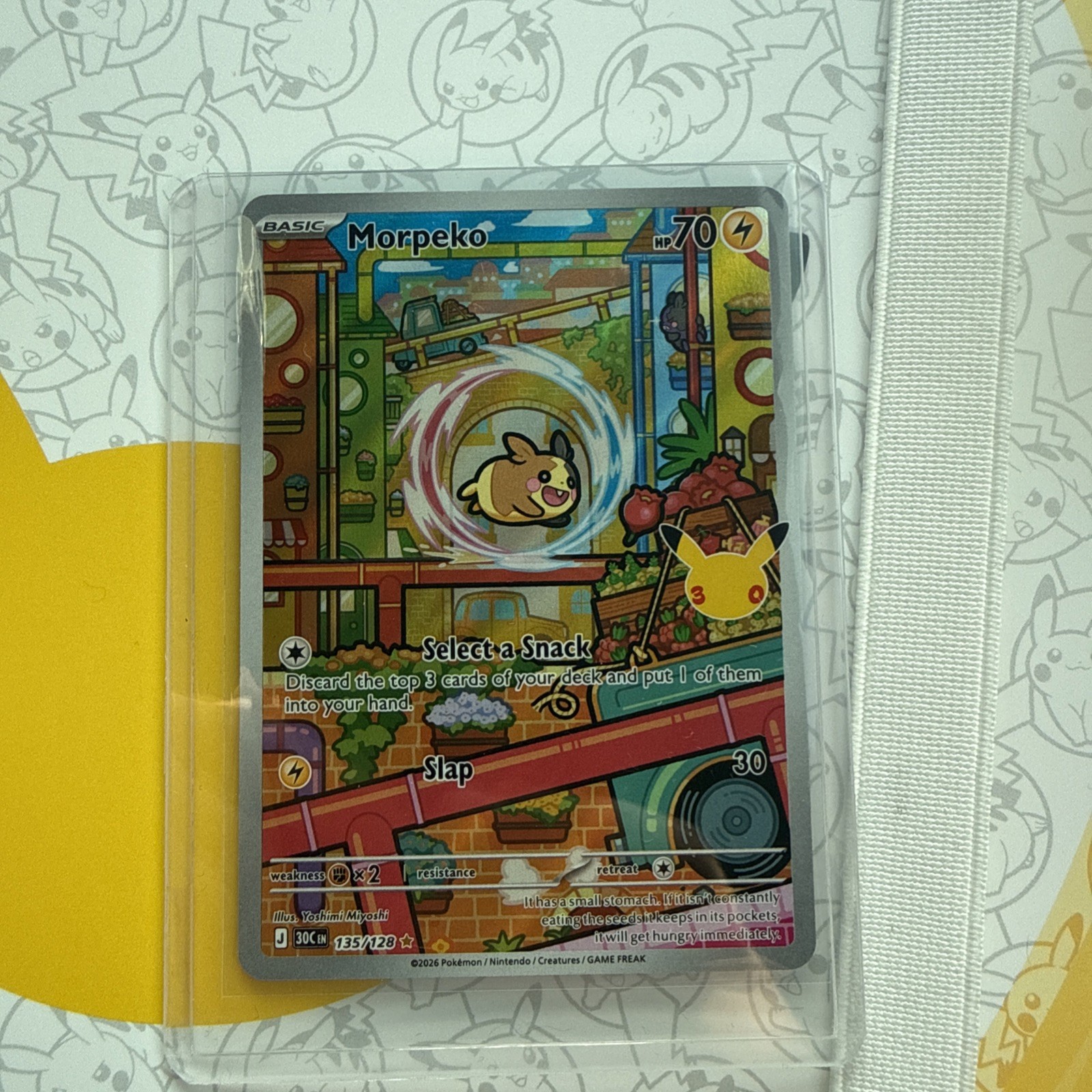 Pokémon TCG Morpeko Illustration Rare 135/128 30th Anniversary NM Pokémon TCG Morpeko Illustration Rare 135/128 30th Anniversary NM