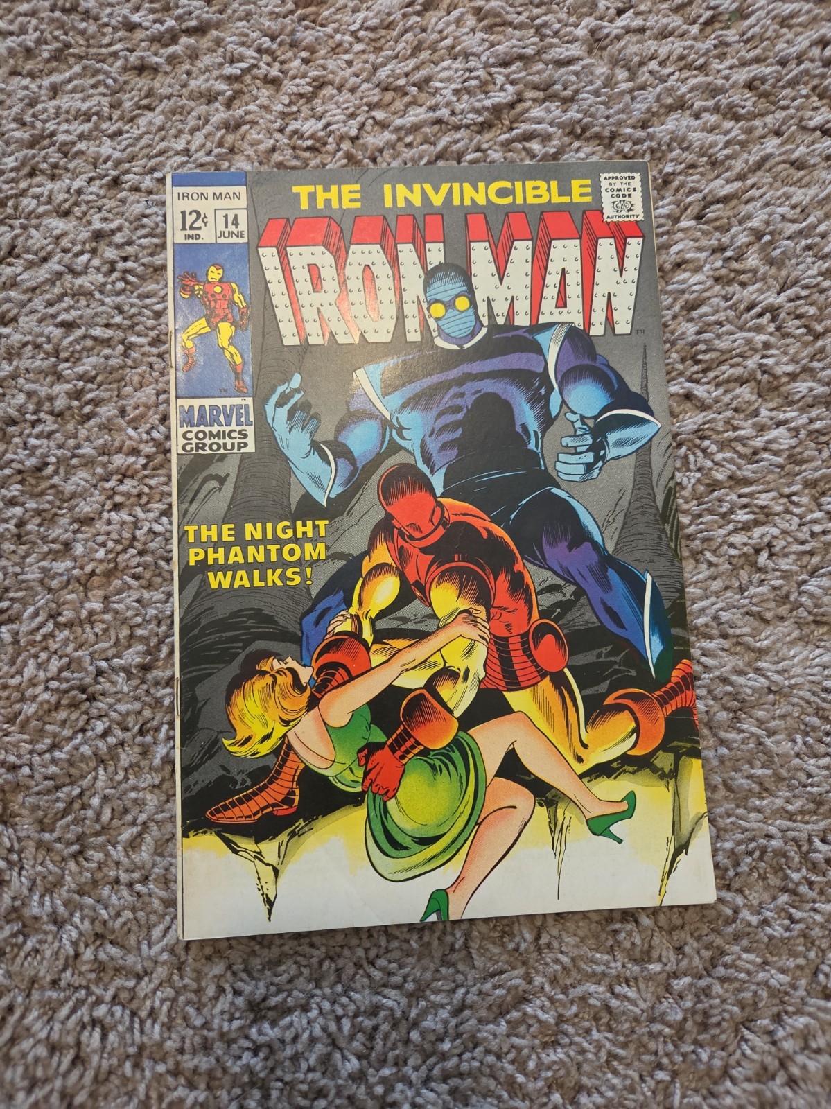 Iron Man 14 1969 1st Night Phantom Origin Marvel Comics Silver Age Vintage Iron Man 14 1969 1st Night Phantom Origin Marvel Comics Silver Age Vintage