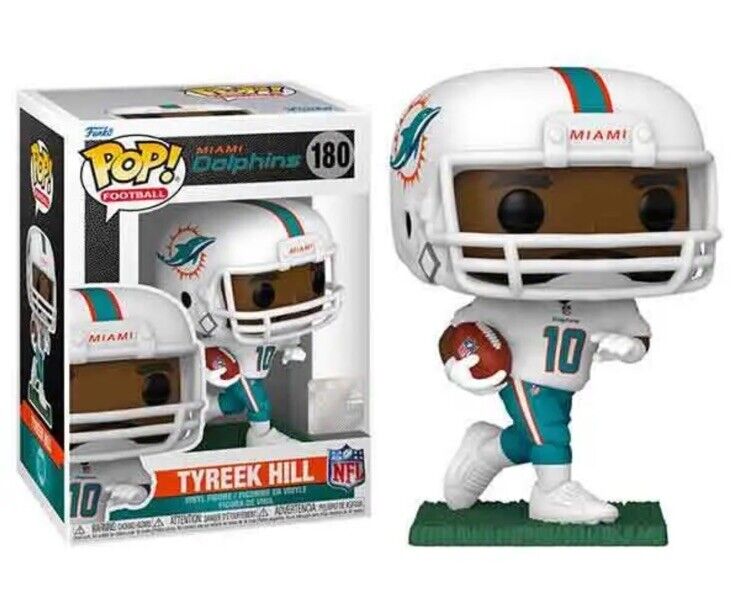 NFL Dolphins Tyreek Hill Funko Pop Vinyl Figure #180 With Protector