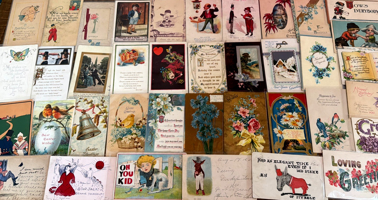 ~Lot of 43 Antique 1900's~Mixed Topics Greetings Postcards~All with stamps-s516 ~Lot of 43 Antique 1900's~Mixed Topics Greetings Postcards~All with stamps-s516