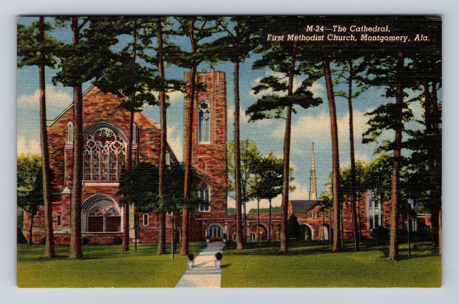 Montgomery AL-Alabama, The Cathedral, First Methodist Church, Vintage Postcard