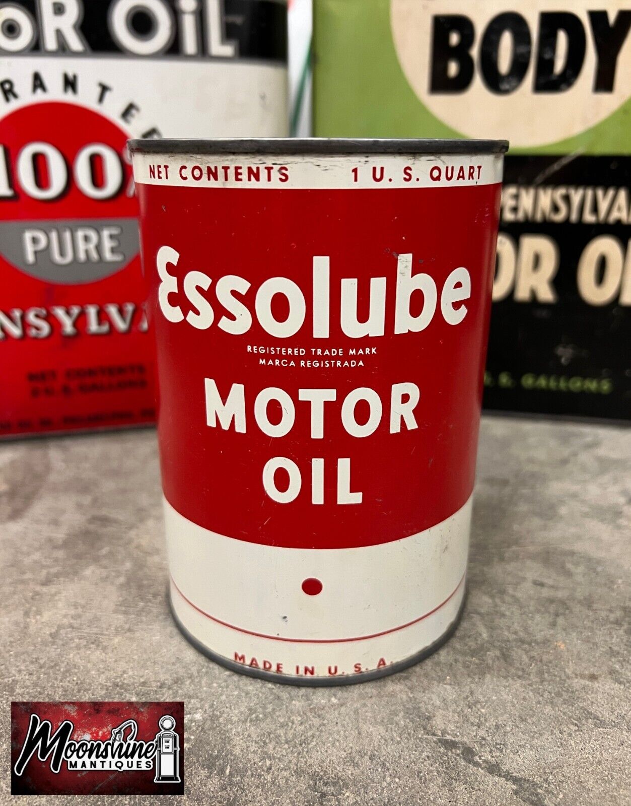 1930’s ESSO Essolube Motor Oil Can 1 qt. - Gas & Oil