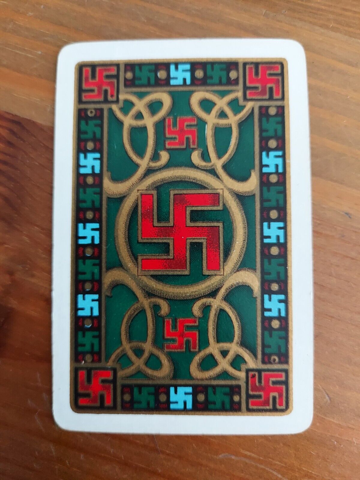 Playing Cards Single Patience Card c1910 Antique PEACETIME Good Luck SWASTIKA R