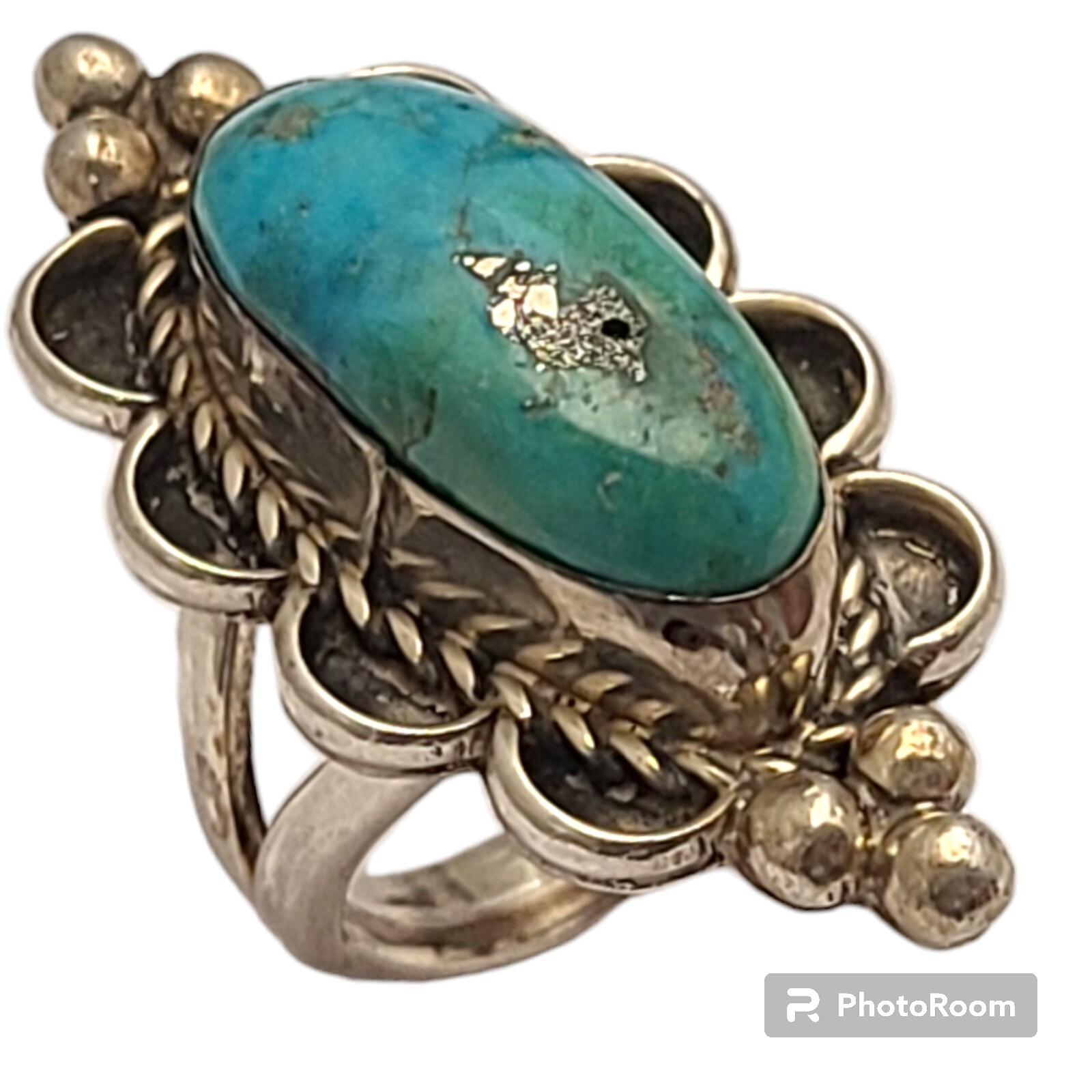 Massive Old Navajo Sonoran Gold Turquoise Sterling Silver Ringsz5 