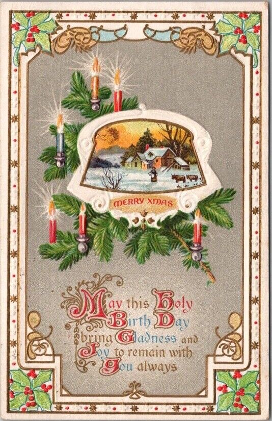 Vintage CHRISTMAS Embossed Postcard \