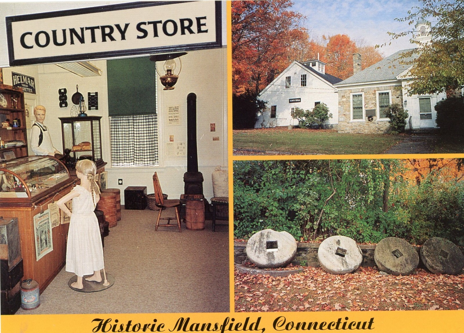 Postcard 4 x 6- Town Views of Historic Mansfield, CT.