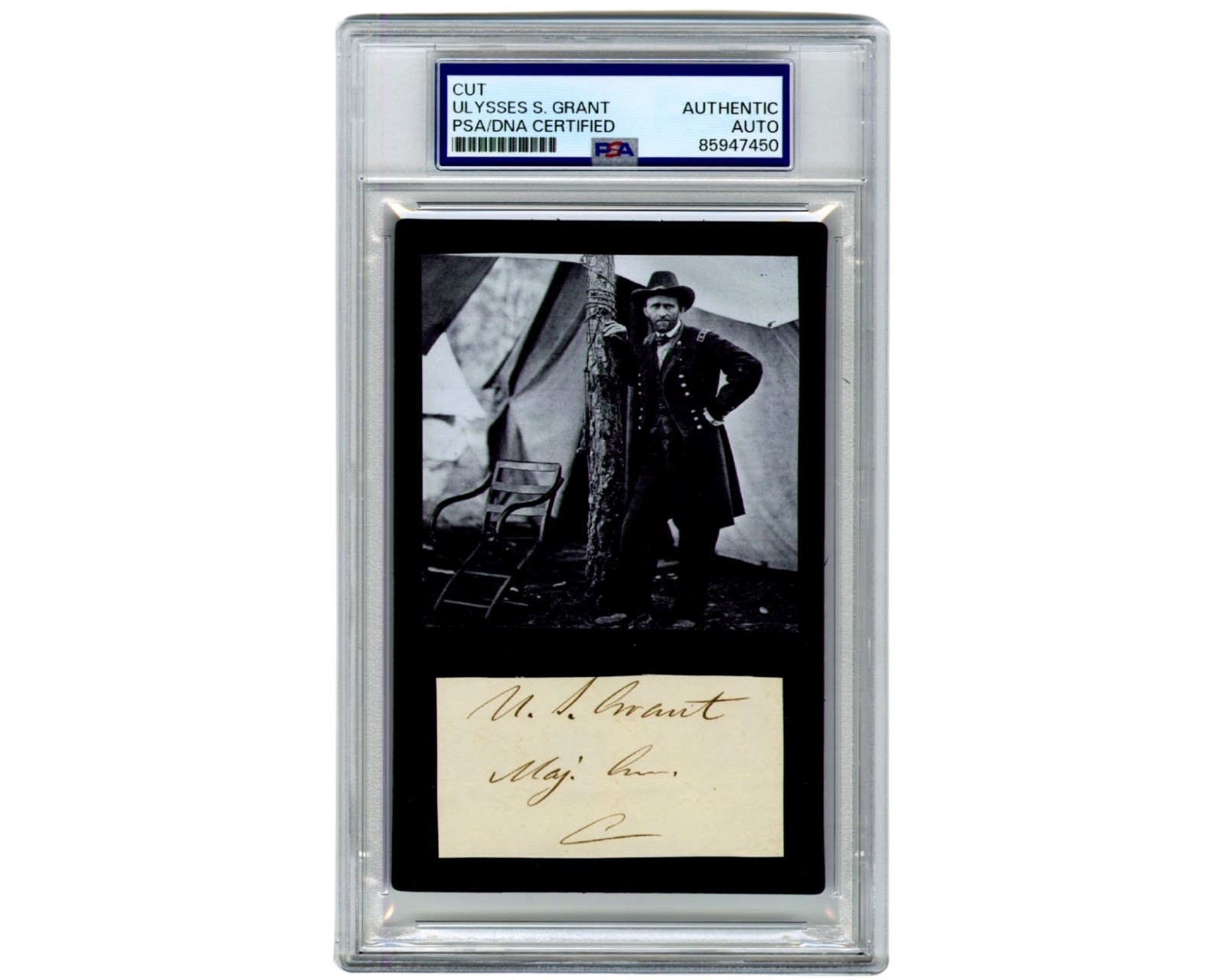 President Ulysses S. Grant Signed Display as Major General 