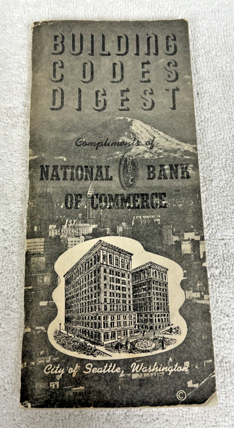 Vintage 1958-59 City Of Seattle Washington Building Codes Digest Booklet