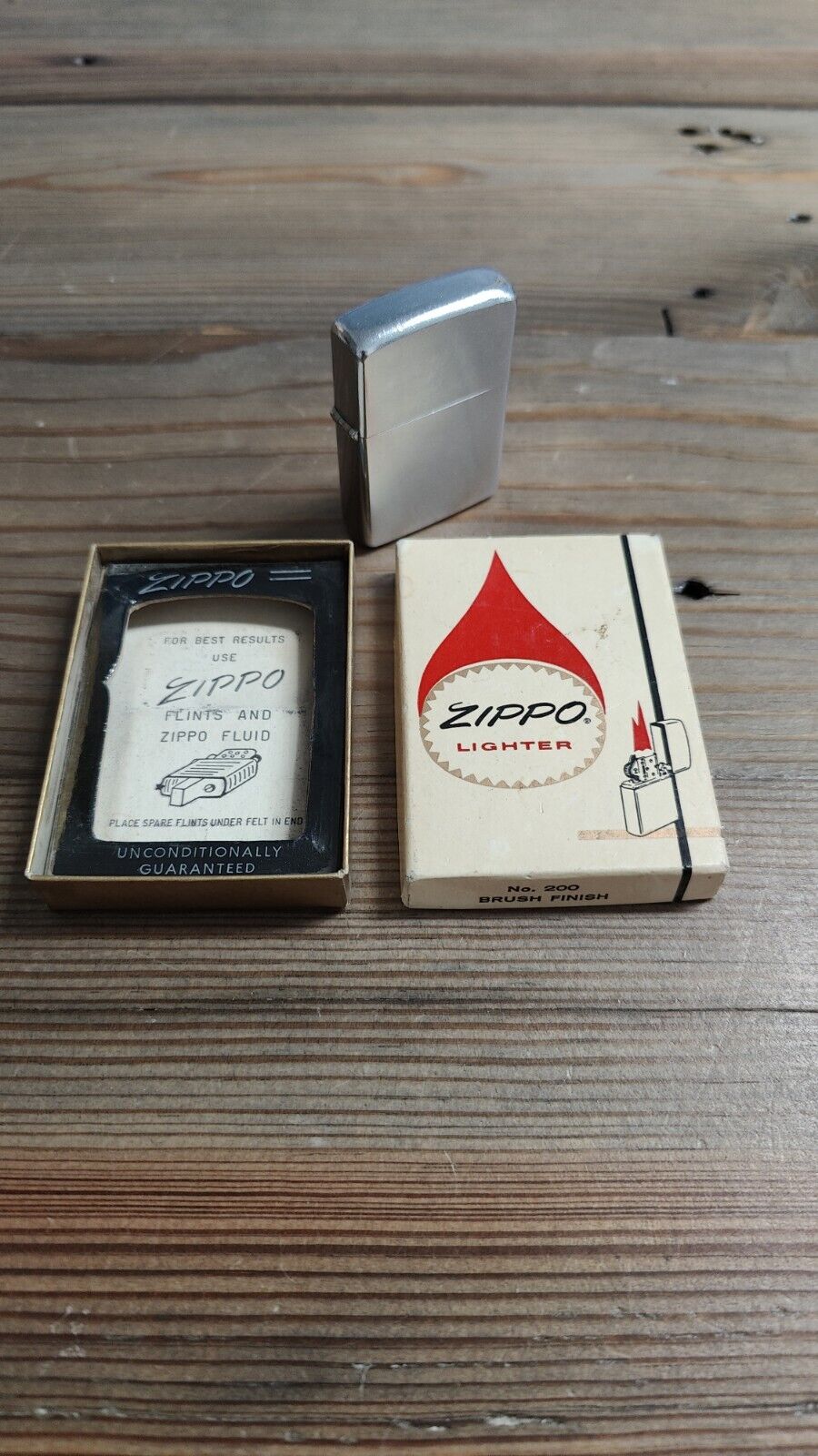 1968 Stainless Steel Zippo Lighter With 1960's Zippo Box