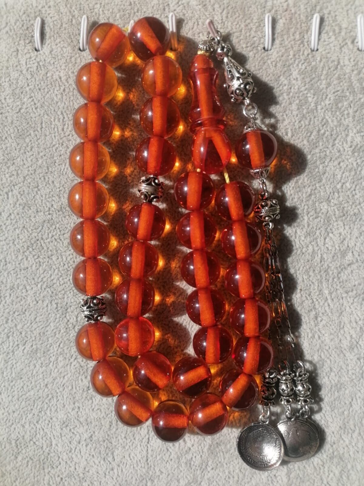 Original 33 Prayer Beads Faturan Cherry Amber Bakelite Tesbih Misbaha Rosary