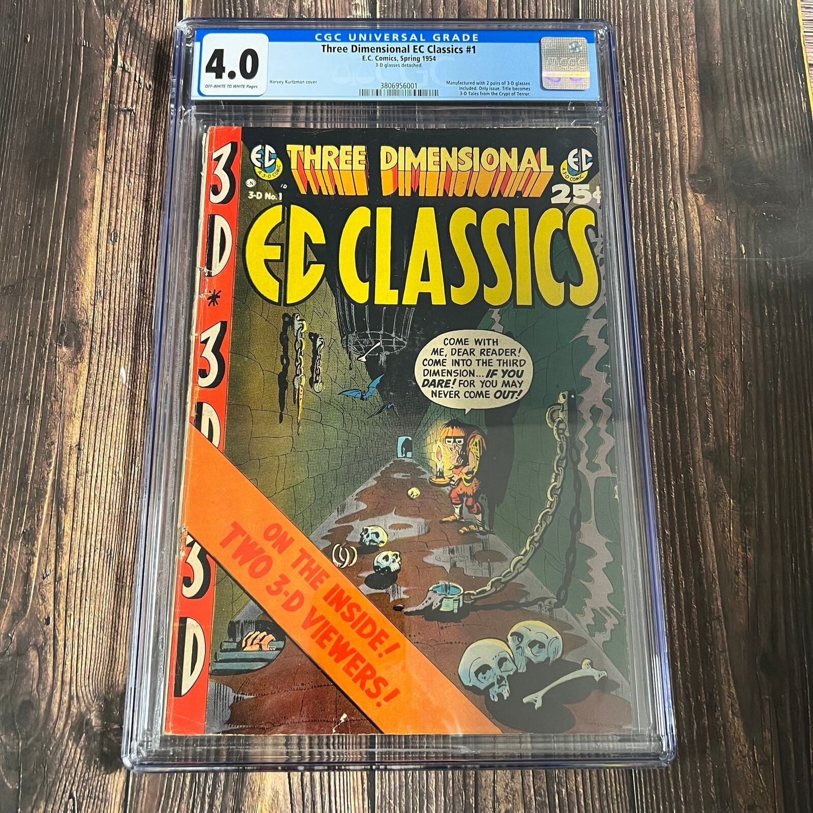Three Dimensional EC Classics #1 CGC 4.0 Horror stories reprinted with 3-D art