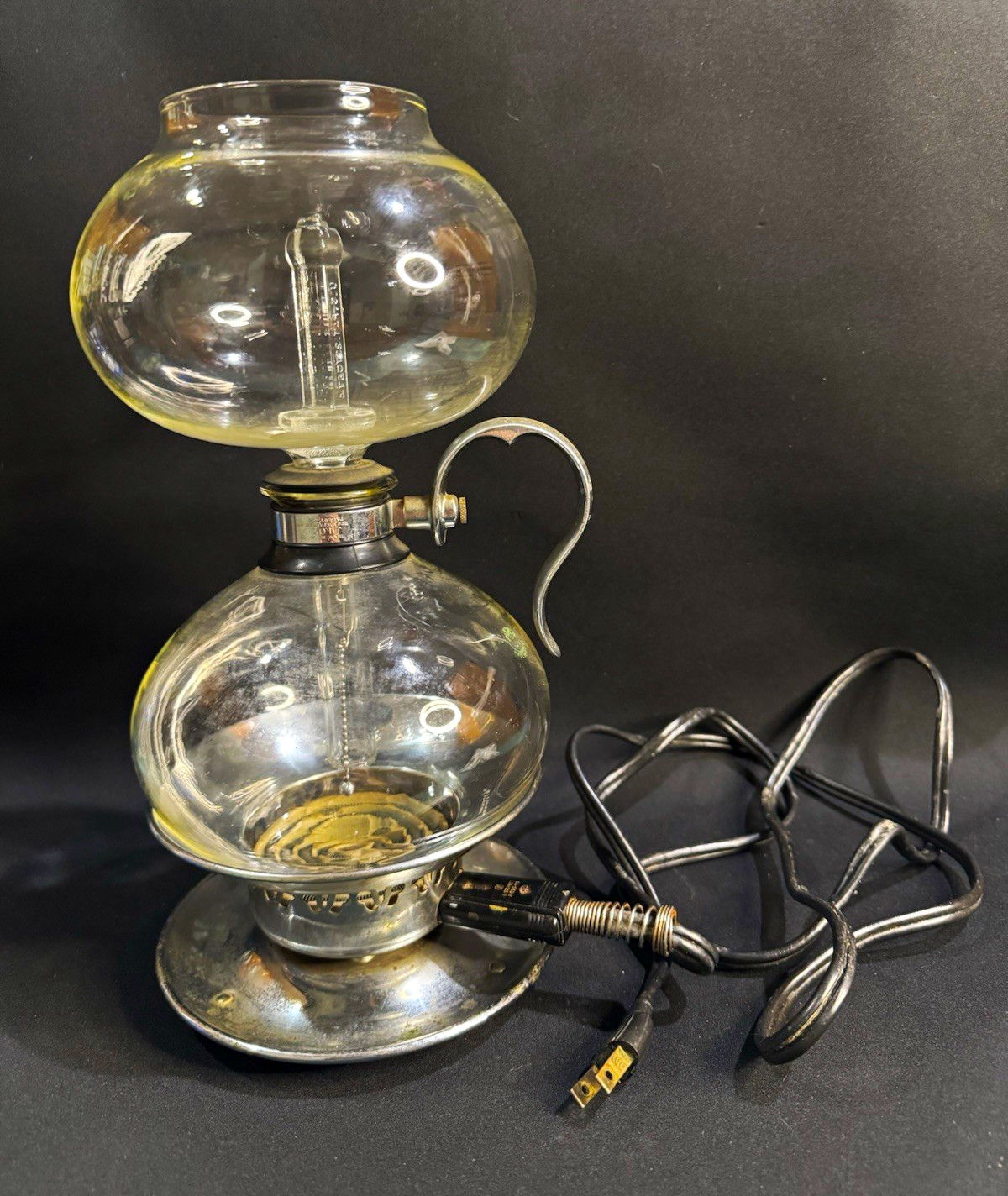 Vintage 1930s Silex 8 Cup Glass Electric Vacuum Coffee Maker -Complete