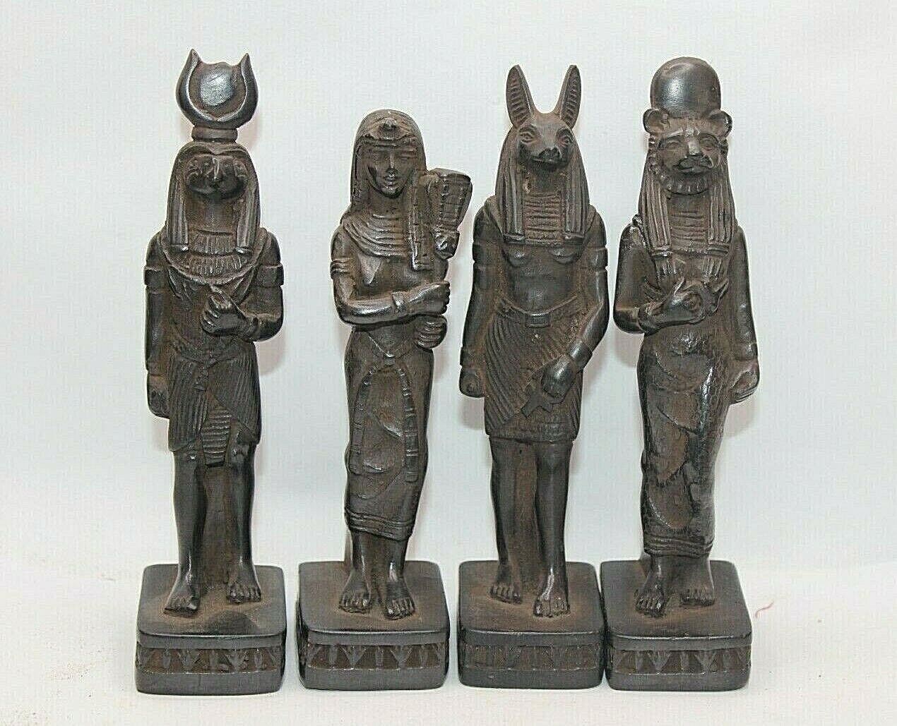4 RARE ANCIENT EGYPTIAN ANTIQUE Greatest Lords Anubis Isis Horus And Sekhmet 