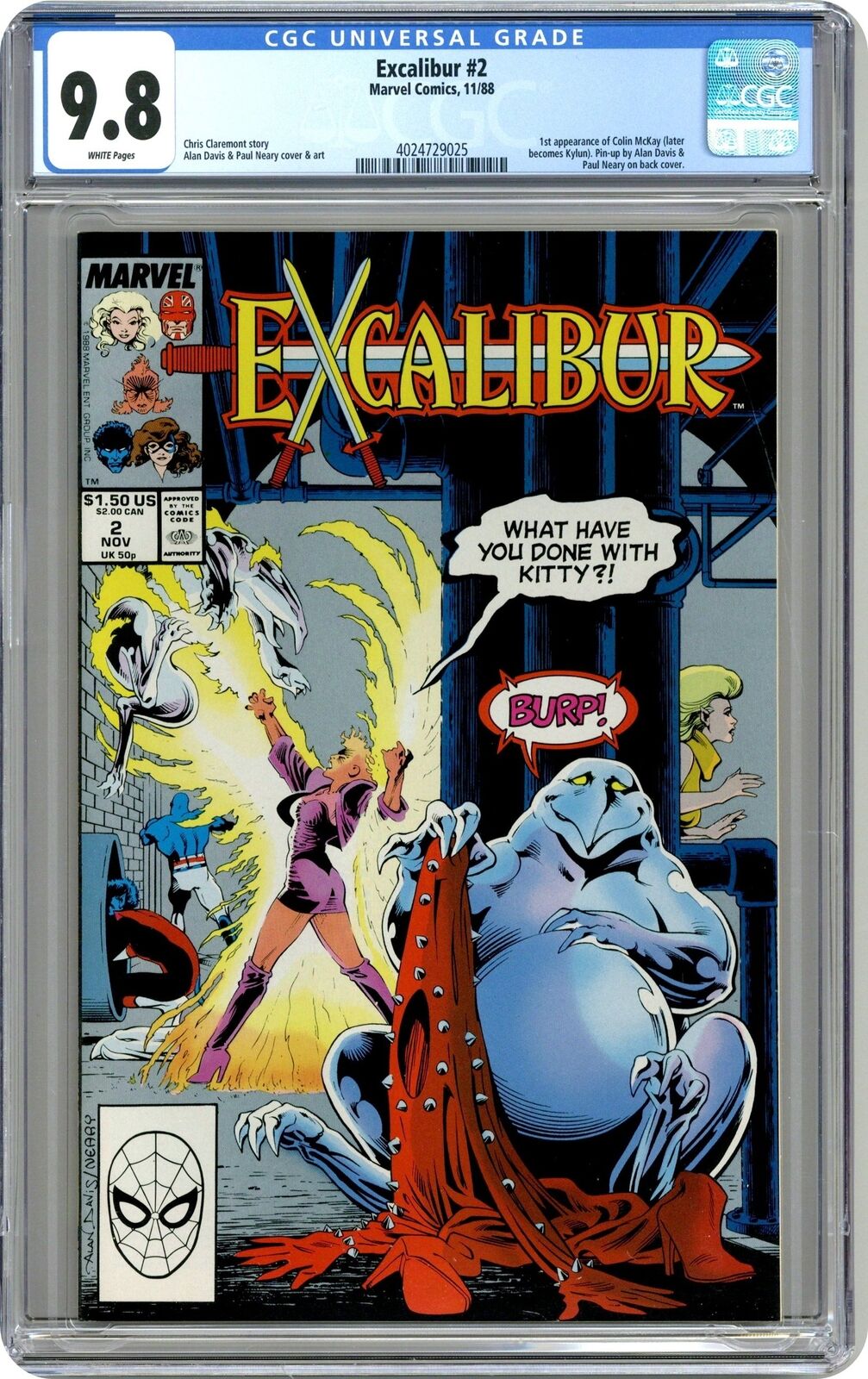 Excalibur #2 CGC 9.8 1988 4024729025