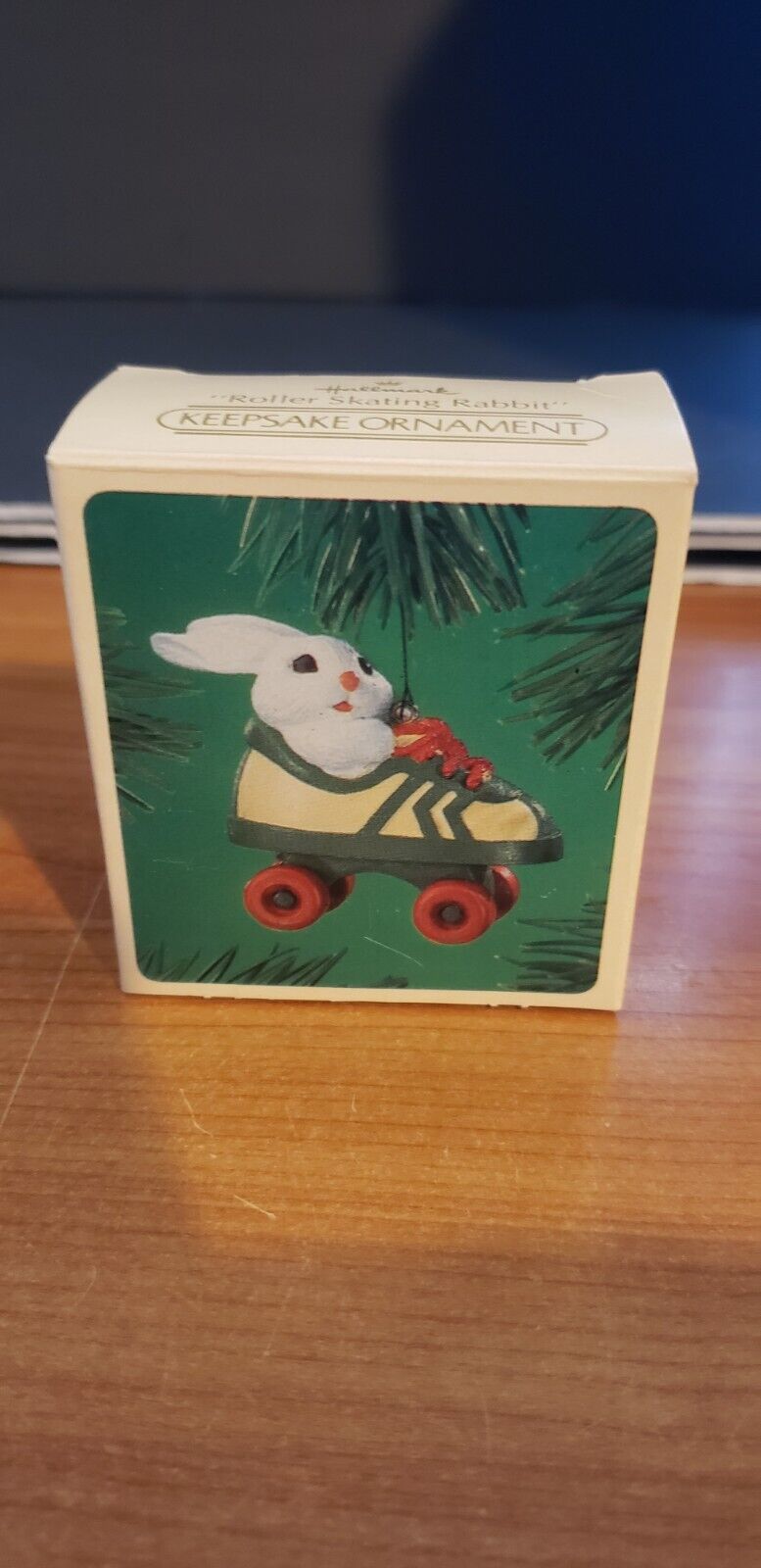Vintage Hallmark Roller Skating Bunny Rabbit Christmas Ornament 1984