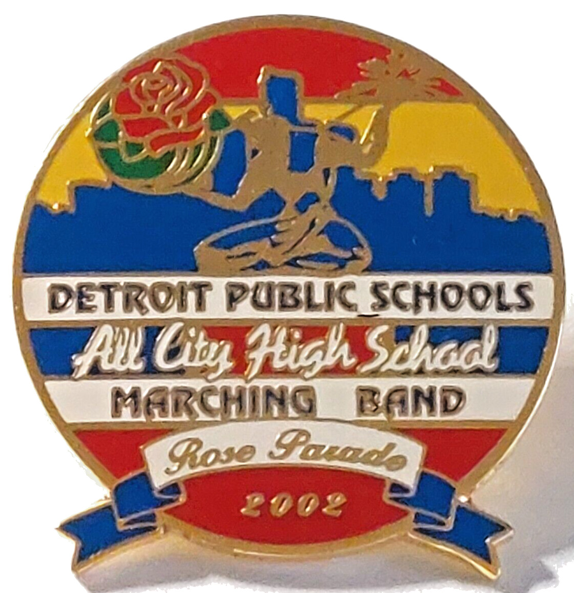 Rose Parade 2002 Detroit Public Schools All City Marching Band Lapel Pin(072423)
