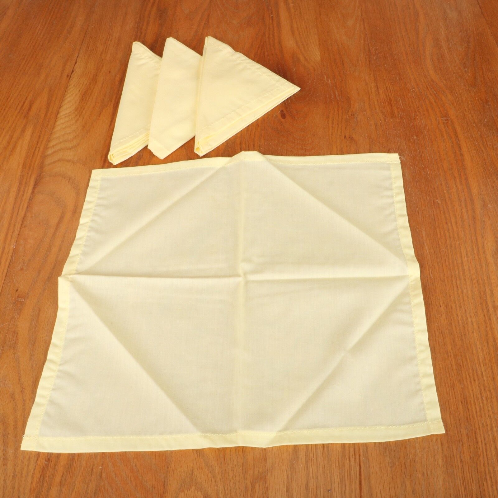 4 Vintage Yellow Cloth Napkins