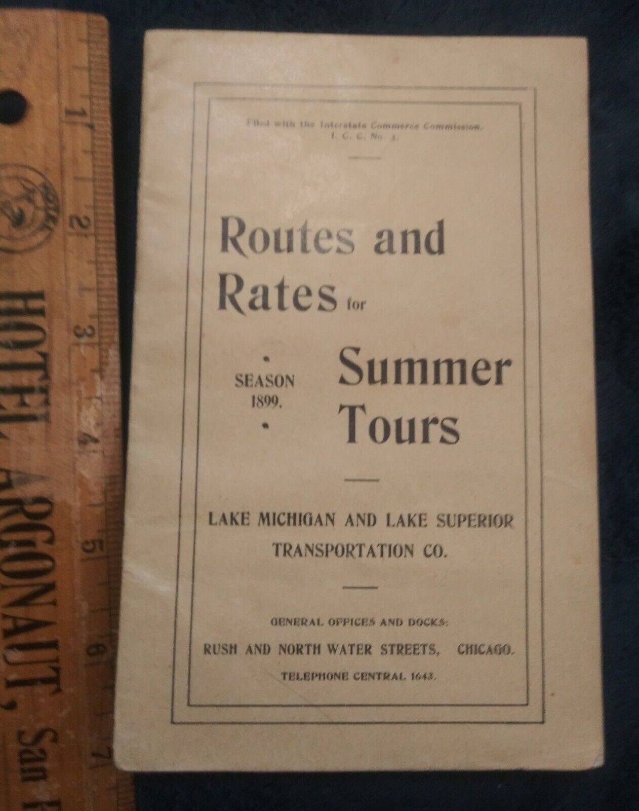 Vintage 1899 Lake Superior Line Ship Brochure Routes & Rates Sumner Tours