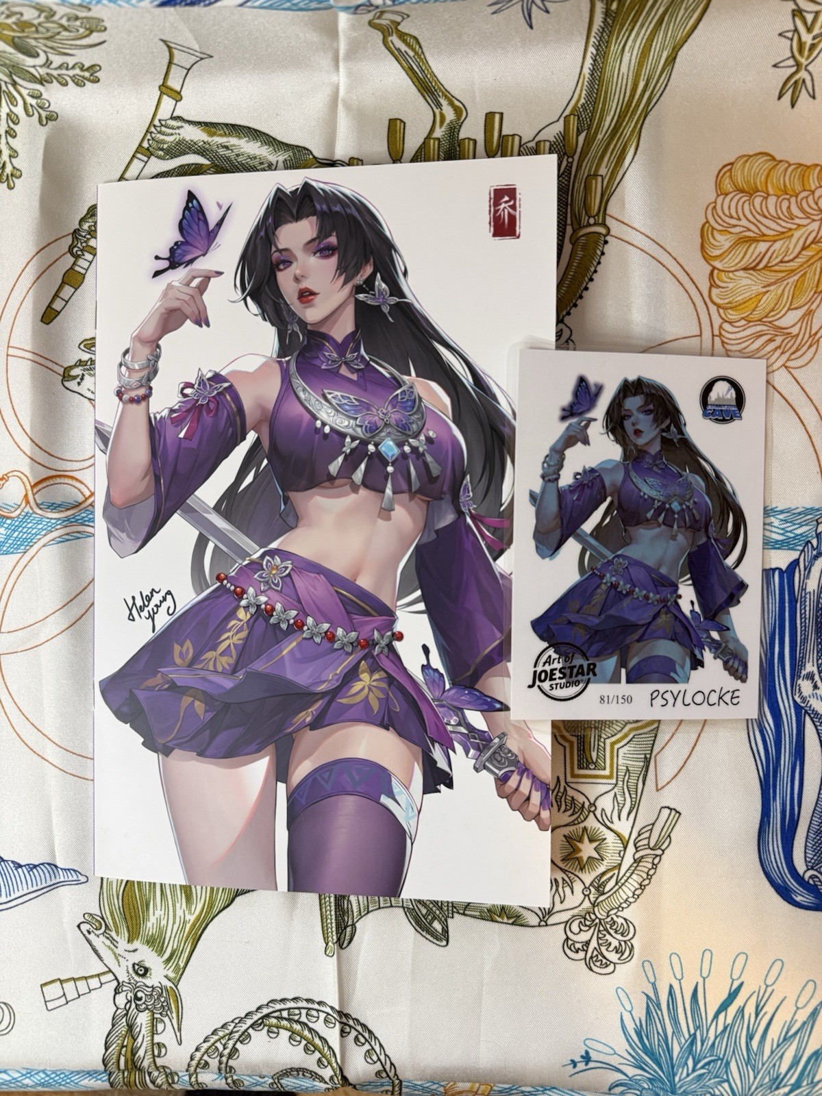 HELEN YOUNG Varnish Foil Psylocke SKETCHBOOK NM/Mint 81/150 W/COA