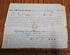 1868 Yale College Paper Receipt JOSEPH WICKLIFF BEACH FOR DAVID N BEACH Ephemera picture
