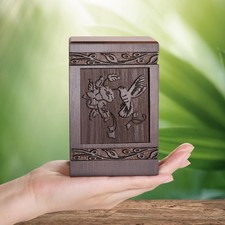 DGDCDV Small Keepsake Sharing Urn for Ashes Wooden Mini Set 1, Walnut picture