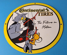 Vintage Continental Porcelain Sign - Auto Car Tires Gas Pump Sign picture
