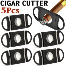 5 x Pocket Cigar Cutter Stainless Steel Double Blade Guillotine Knife Scissors picture