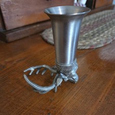 Jagermeister Deer Stag Head Pewter & Stainless Steel Shot Glass picture